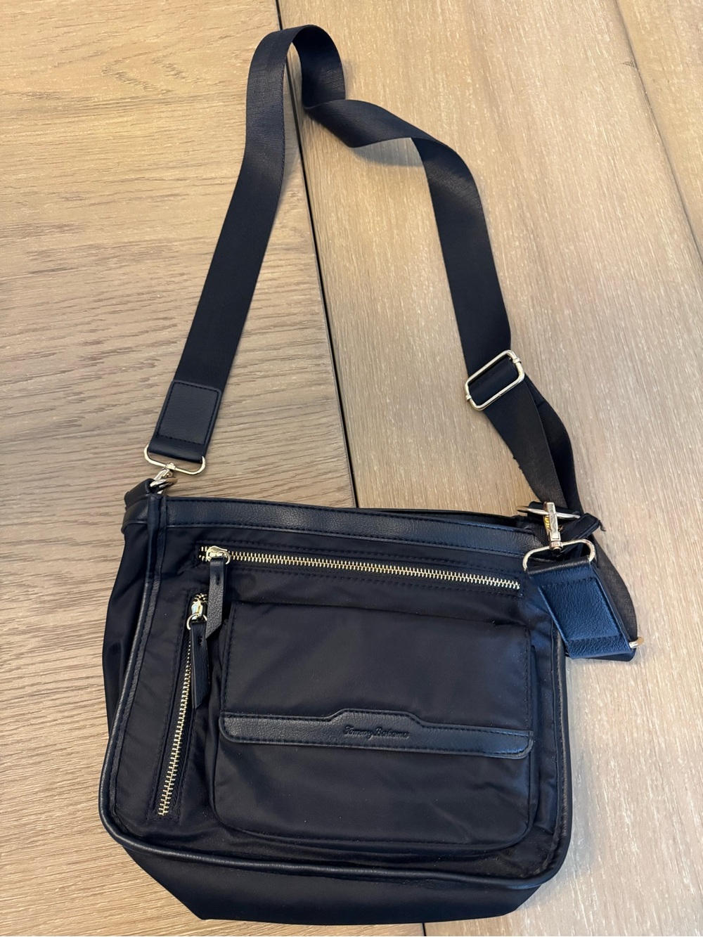 Tommy Bahama Black Crossbody Bag with Gold Hardware